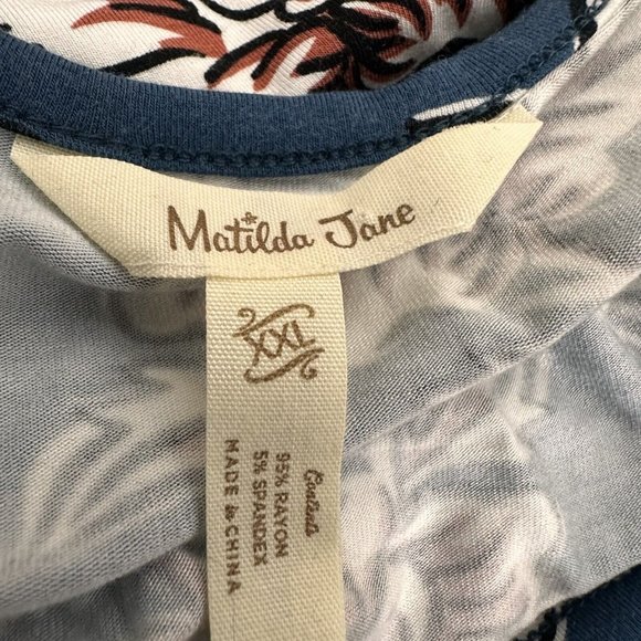 Matilda Jane Women's Floral Print Dress Maxi Sleeveless Tank Blue XXL #27690D - Picture 6 of 7